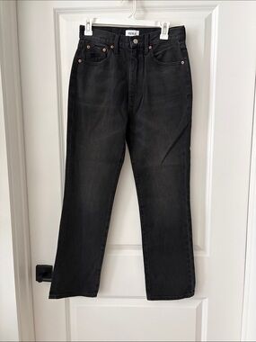 Pistola High Rise Mom Kick Black Straight Jeans